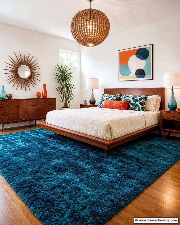 Shag Rugs for Texture - 25 60s Bedroom Ideas for a Retro-Inspired Space