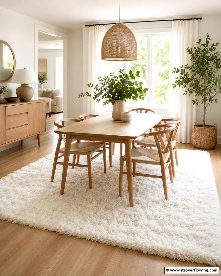 Shag Rugs for Unmatched Comfort - 30 Dining Room Rug Ideas to Anchor Your Table Setting