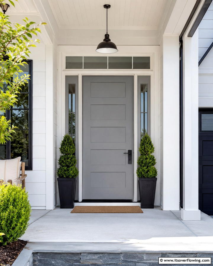 Shaker Style Farmhouse Entry - 30 Farmhouse Front Door Ideas for Curb Appeal
