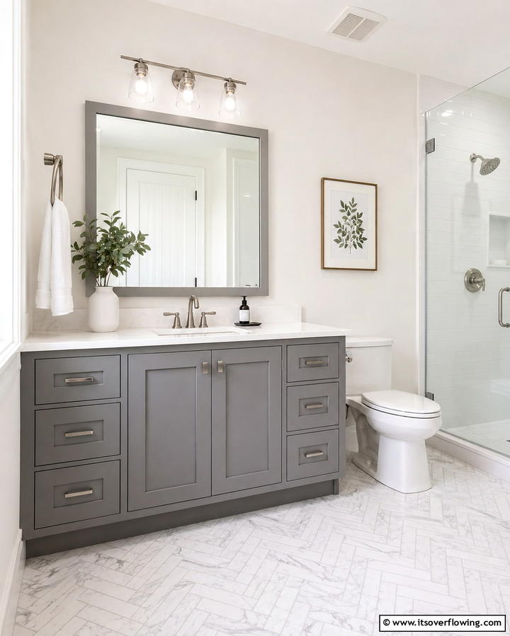 Shaker Style Grey Vanity - 25 Grey Bathroom Vanity Design Ideas for Modern Homes