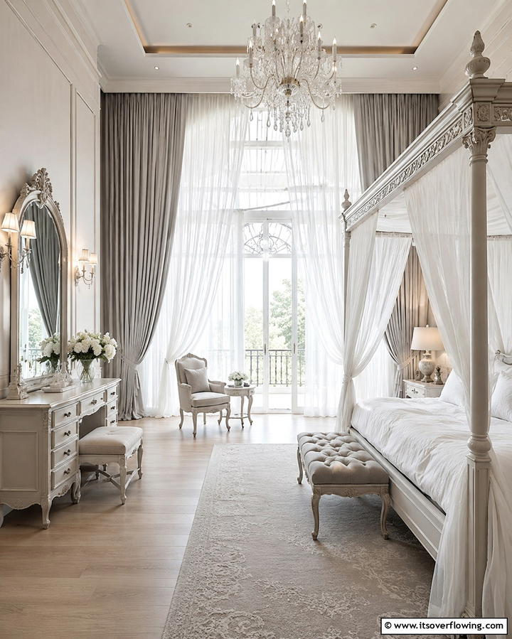 Sheer Curtain Drapes - 25 French Balcony Ideas to Add Elegance to Your Home