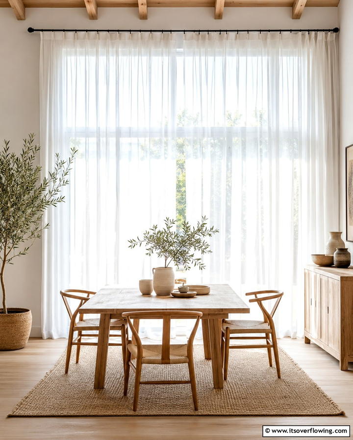 Sheer Curtains - 25 Parisian Dining Room Ideas for Elegant Spaces
