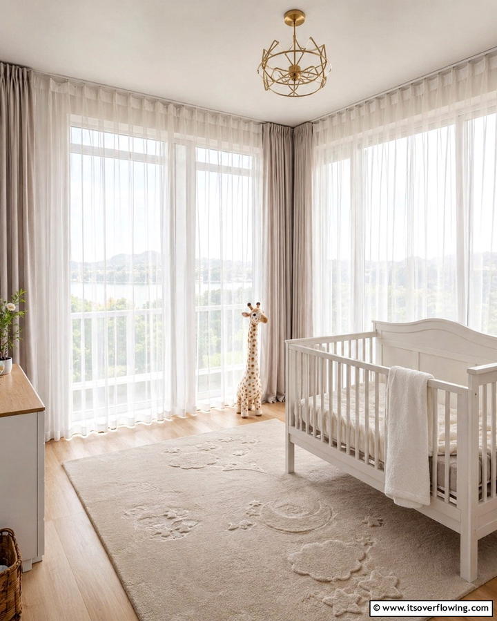 Sheer Curtains - 25 Princess Nursery Ideas for a Magical Baby Room