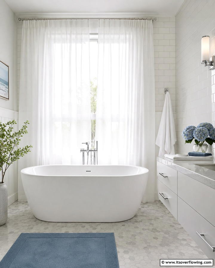 Sheer Curtains for Soft Light - 25 Bathroom Curtain Ideas for Privacy and Style