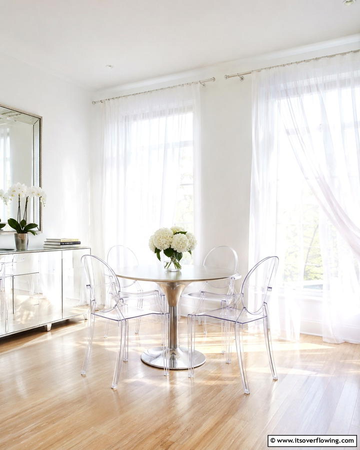 Sheer Curtains for an Airy Feel - 25 Dining Room Window Treatments for Elegant Spaces