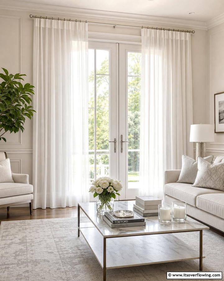 Sheer Elegance for Natural LightExact - 20 French Door Curtain Ideas to Elevate Your Home Decor