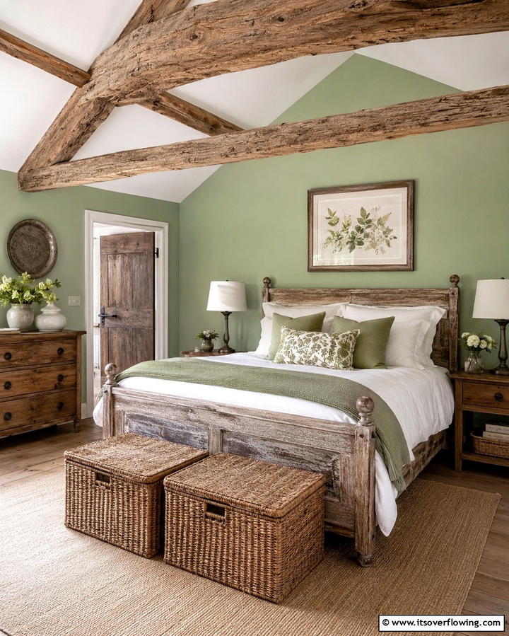 Sheer Green Drapes - 25 Light Green Bedroom Ideas for a Fresh and Calming Space