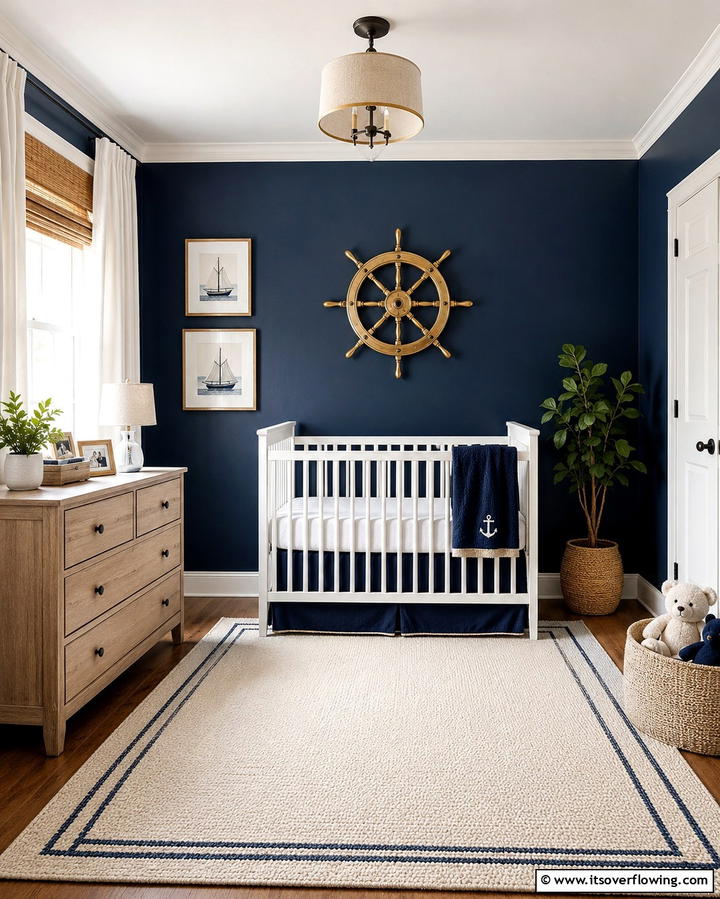 Ship Wheel Wall Decor - 25 Nautical Nursery Ideas for a Coastal Vibe