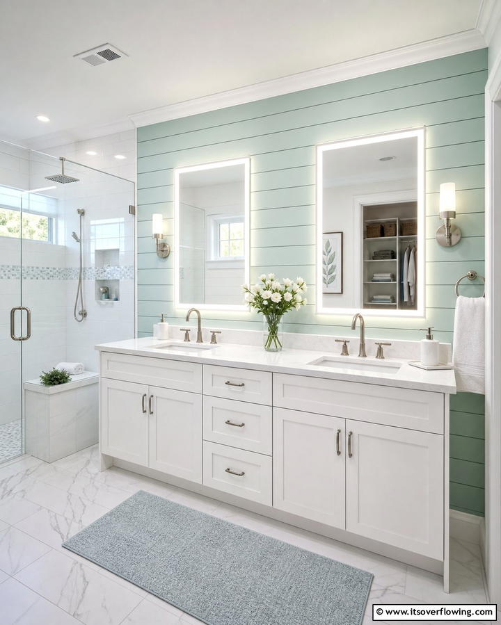 Shiplap Accent Wall in Bathrooms - 25 Shiplap Wall Ideas to Add Texture and Character