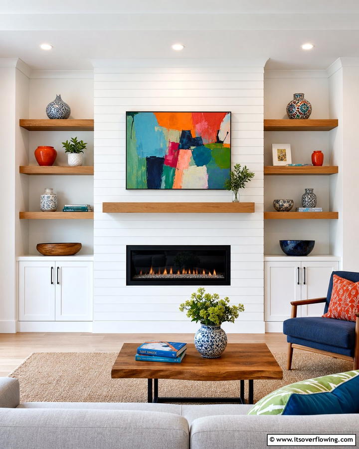 Shiplap Around a Fireplace - 25 Shiplap Wall Ideas to Add Texture and Character
