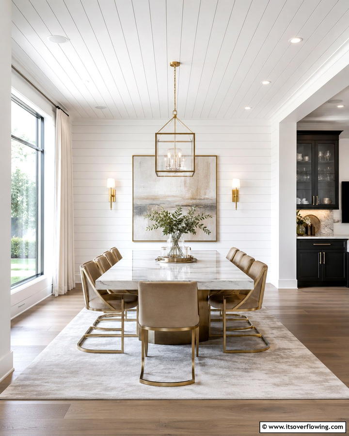 Shiplap Ceiling Extension - 25 Shiplap Dining Room Wall Ideas for Rustic Charm