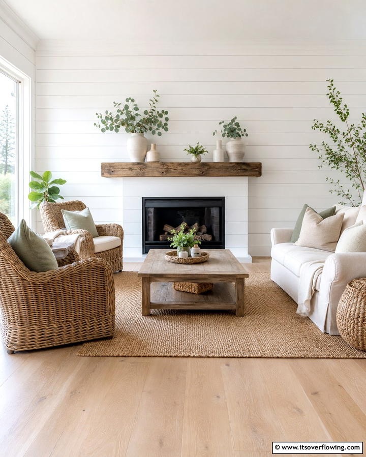 Shiplap Charm - 25 Fireplace Accent Wall Ideas for a Stunning Focal Point