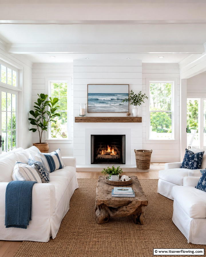 Shiplap Charm - 30 Fireplace Wall Ideas to Transform Your Living Space