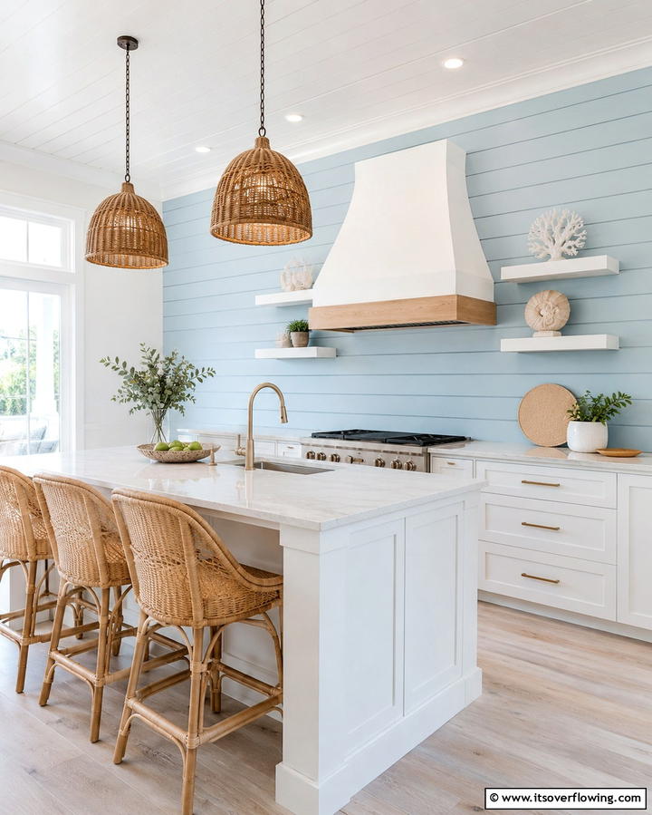 Shiplap Panels for Coastal Charm - 25 Kitchen Accent Wall Ideas for a Stylish Upgrade
