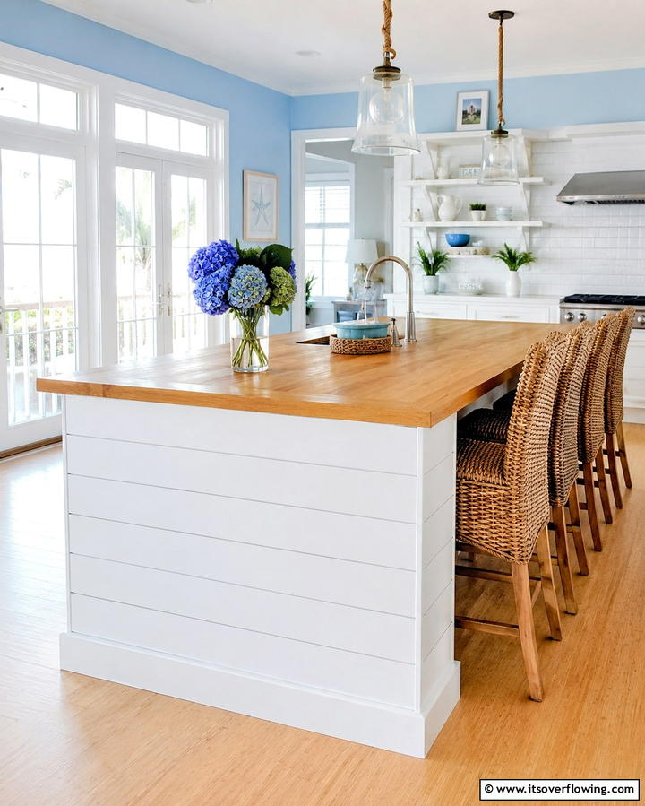 Shiplap Siding - 25 Rustic Kitchen Island Ideas for a Cozy Cooking Space
