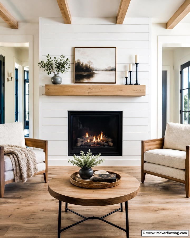 Shiplap Surround - 25 Rustic Fireplaces to Warm Up Your Living Space