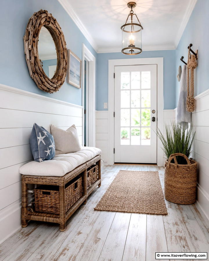 Shiplap Wainscoting for a Coastal Charm - 20 Creative Wainscoting Entryway Ideas to Welcome Guests