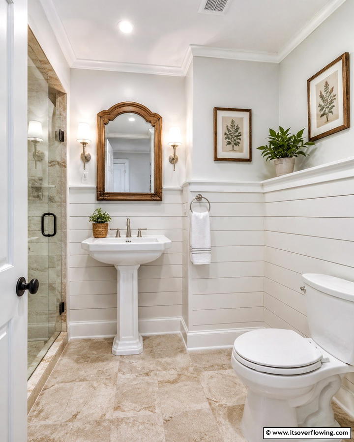 Shiplap Wainscoting - 25 Bathroom Wainscoting Ideas to Elevate Your Decor