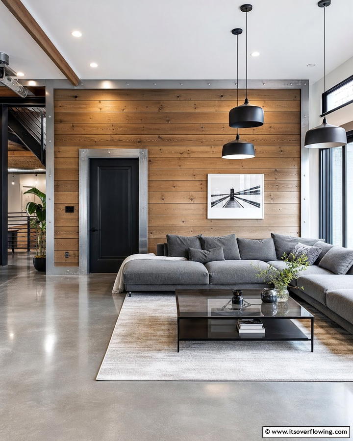 Shiplap Wall with Metal Accents - 21 Shiplap Accent Wall Ideas for Rustic & Modern Homes