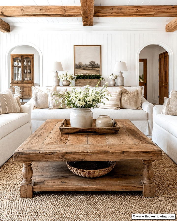 Shiplap Walls - 25 Magnolia Living Room Ideas for Timeless Elegance