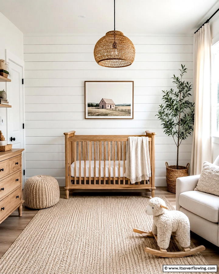 Shiplap Walls - 25 Rustic Nursery Ideas for a Cozy Baby Room