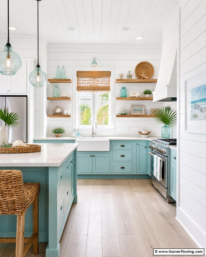 Shiplap Walls - 25 Coastal Kitchen Ideas for a Beach-Inspired Look