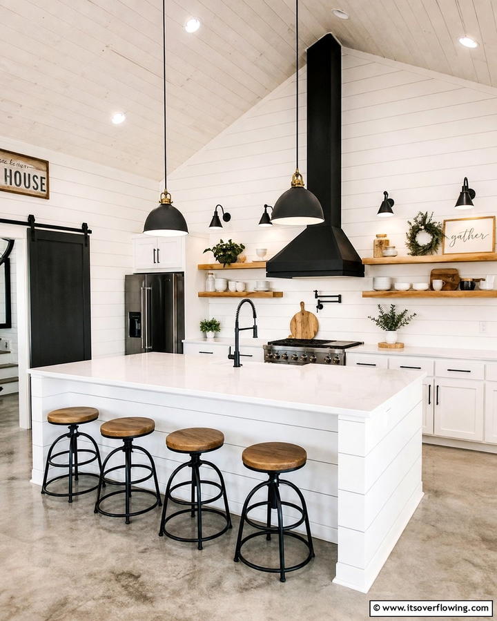 Shiplap Walls - 25 Barndominium Kitchen Ideas for a Rustic and Modern Space