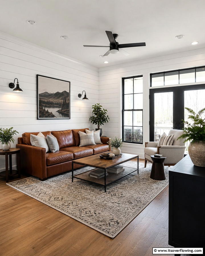 Shiplap Walls for Texture - 25 Joanna Gaines Living Room Ideas for Farmhouse Style