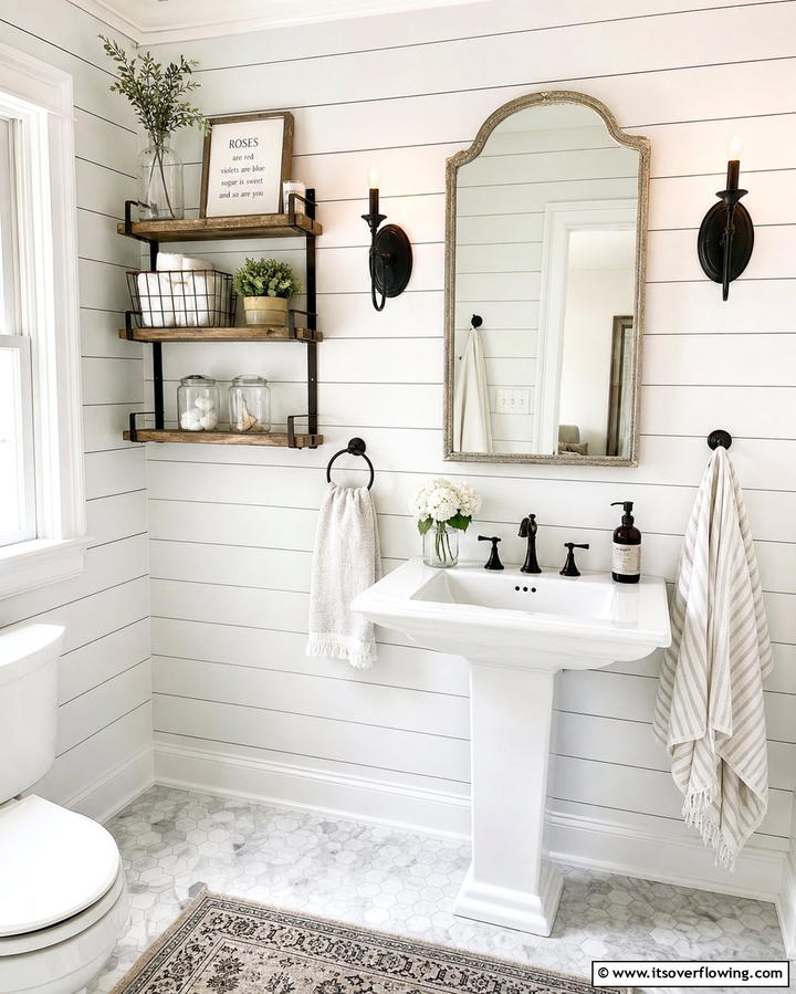 Shiplap WallsExact - 25 Farmhouse Bathroom Ideas for a Rustic and Relaxing Retreat