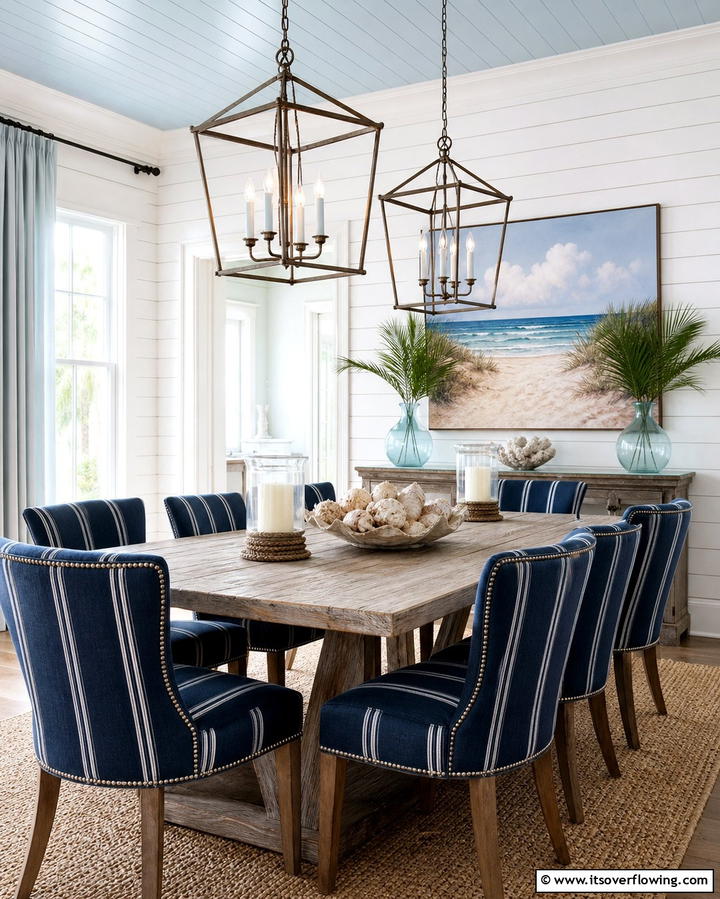 Shiplap WallsExact - 25 Coastal Dining Room Ideas for a Beachy Vibe