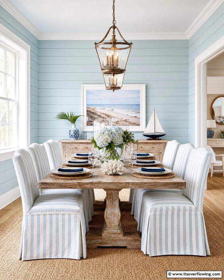 Shiplap WallsOne - 25 Coastal Dining Room Ideas for a Beachy Vibe