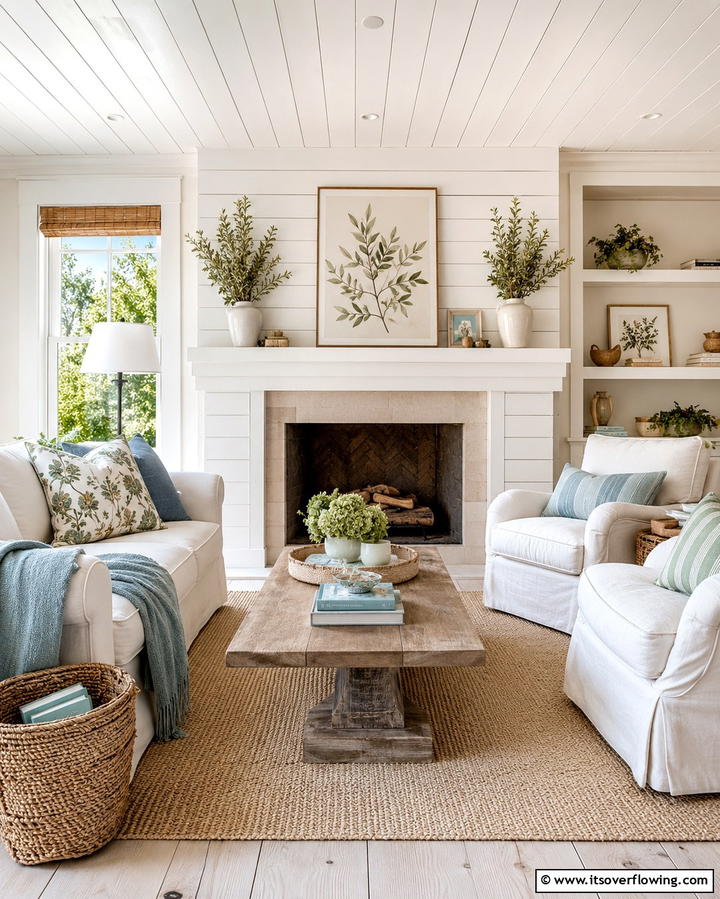 Shiplap Wood Mantel - 20 Wood Mantel Ideas for a Cozy and Stylish Fireplace