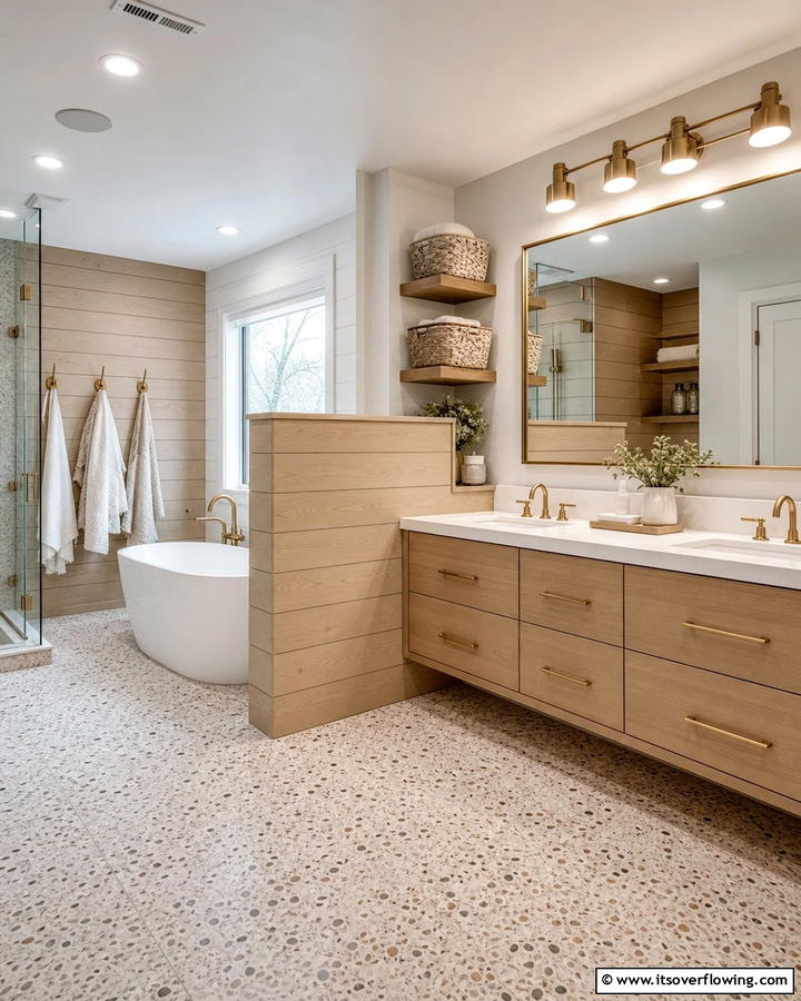 Shiplap as a Zone Divider - 21 Shiplap Bathroom Ideas for a Rustic or Modern Vibe