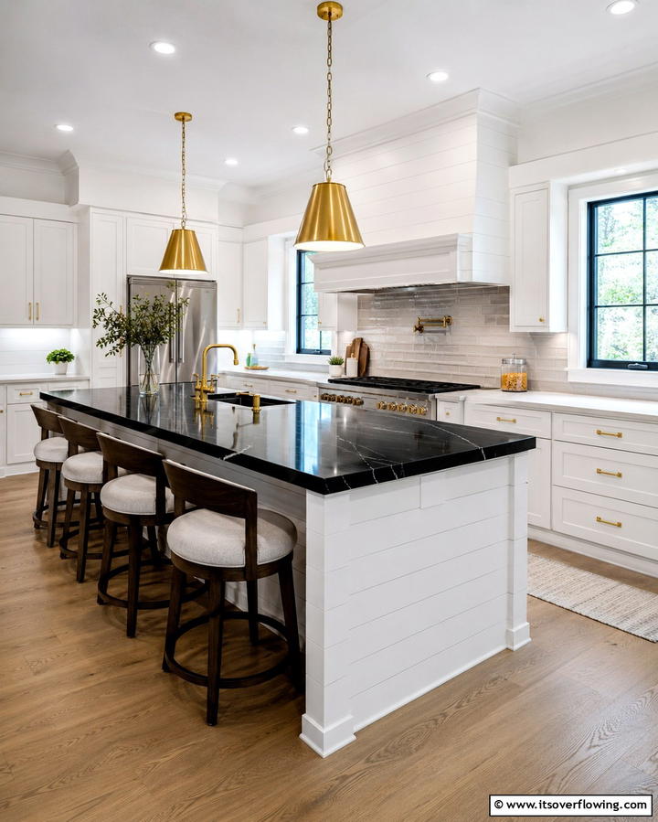 Shiplap with Built In Storage Drawers - 25 Shiplap Kitchen Island Ideas for a Farmhouse Feel