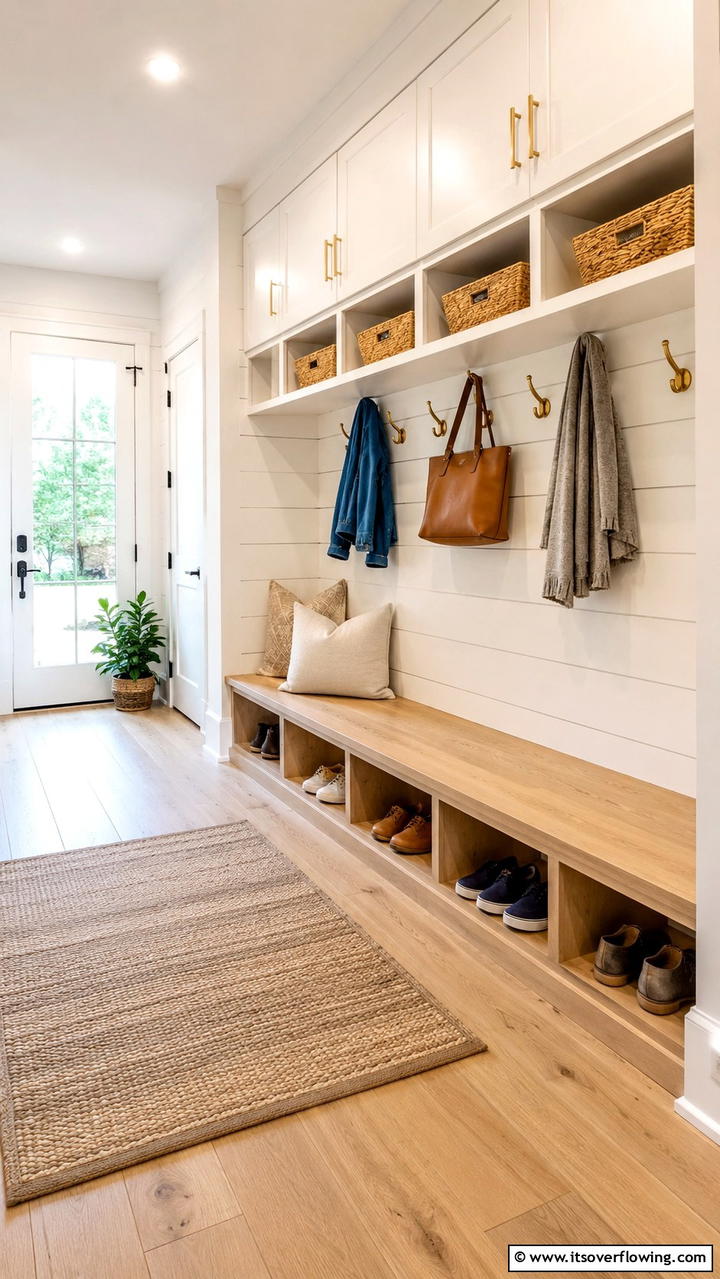 Shiplap with Built In StorageOne - 25 Shiplap Wall Entryway Ideas for a Welcoming First Impression