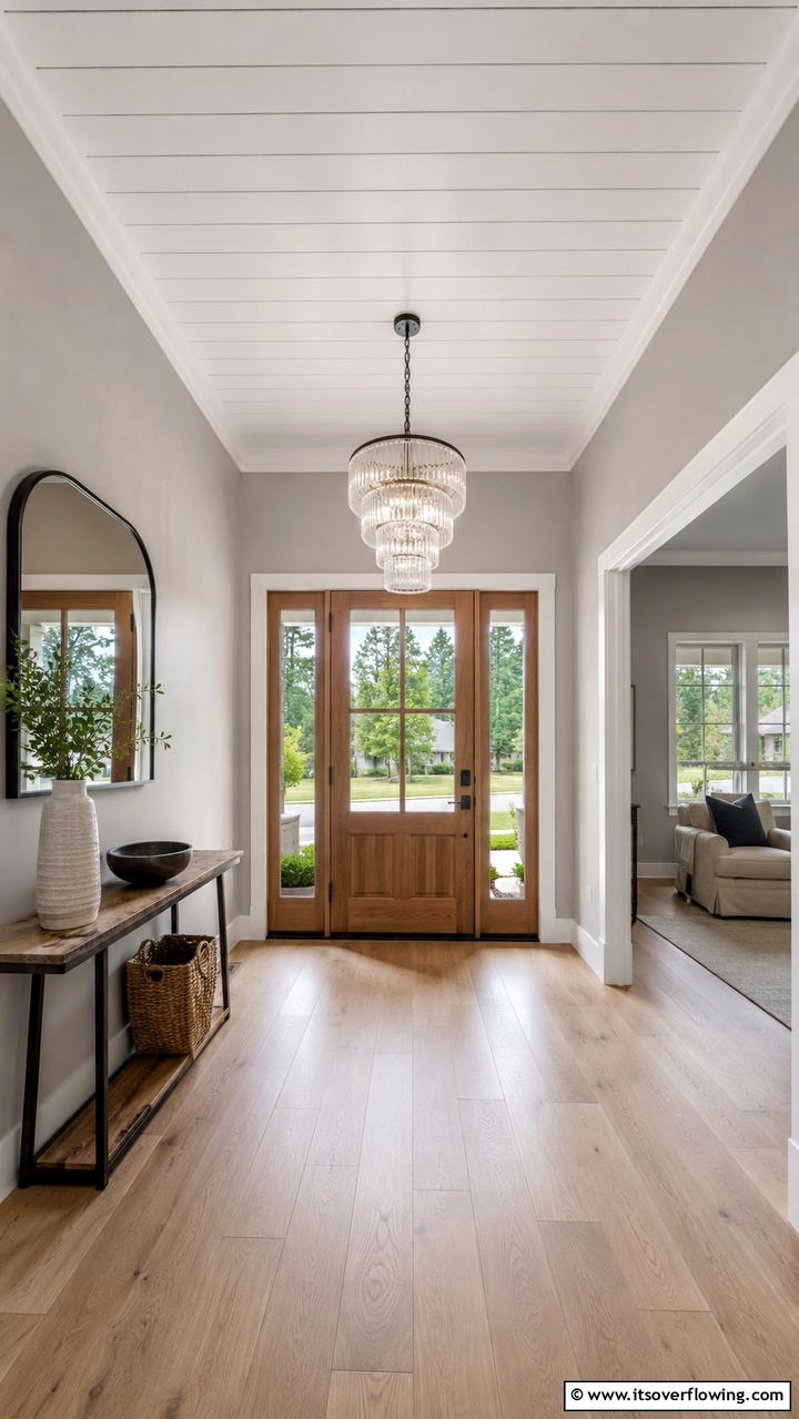 Shiplap with Contrasting Trim - 25 Shiplap Wall Entryway Ideas for a Welcoming First Impression
