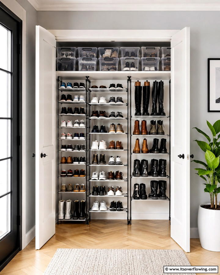 Shoe Racks and Organizers - 25 Entryway Closet Ideas to Maximize Storage and Style