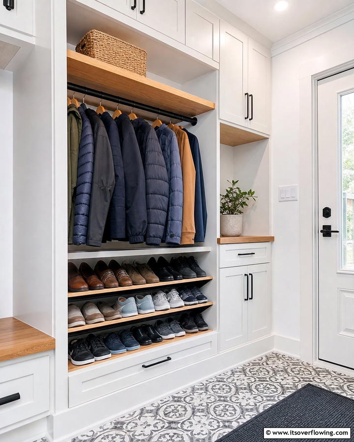 Shoe Racks to Keep Floors Clutter Free - 20 Coat Closet Ideas for Organized Entryways