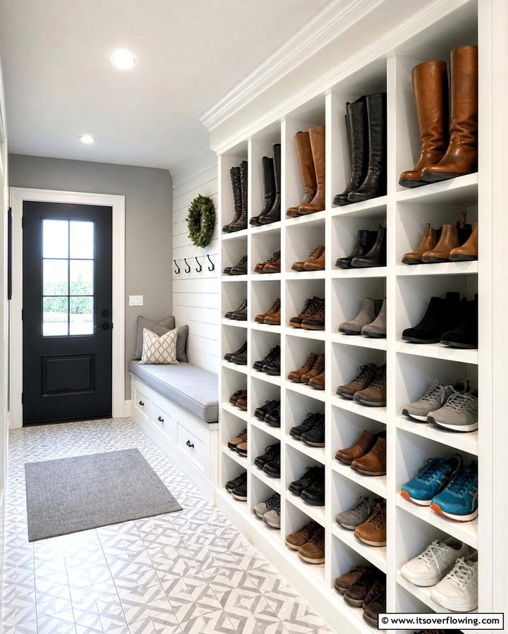 Shoe Storage Cubby - 25 Drop Zone Ideas to Keep Your Home Organized and Tidy
