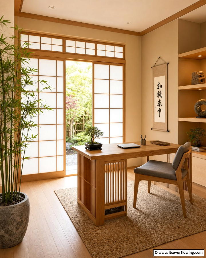 Shoji Screen Doors for Zen Vibes - 20 Home Office Door Ideas for Stylish Workspaces