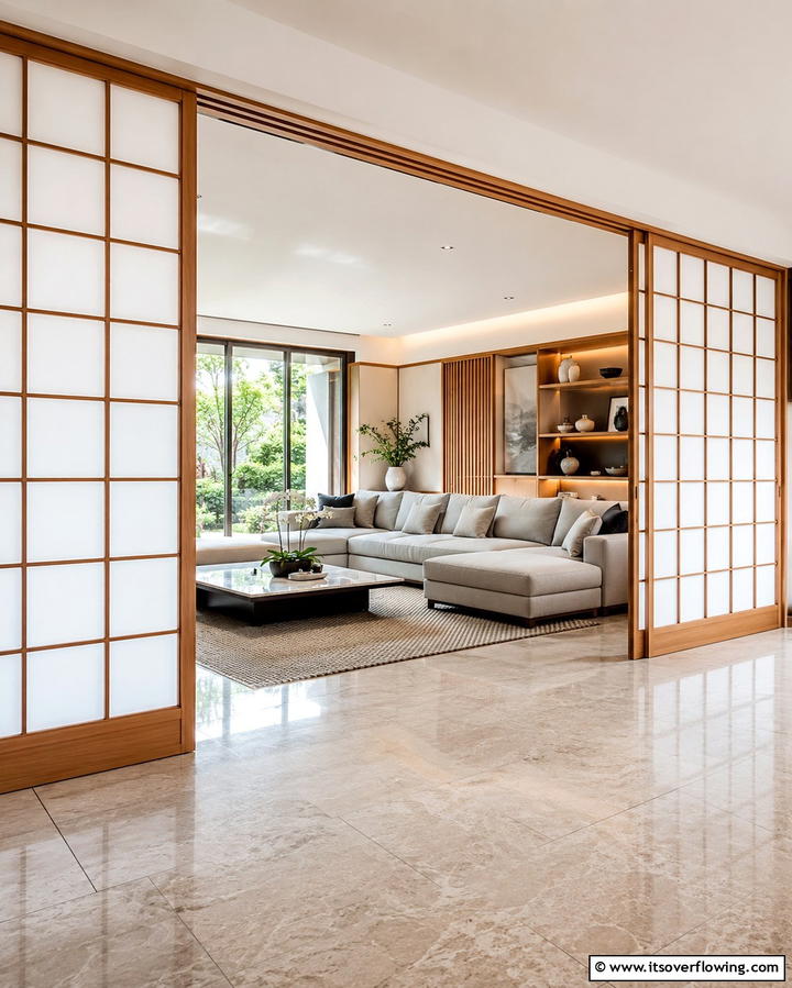 Shoji Screens for Functional Elegance - 25 Japanese Style Living Room Ideas for Serenity