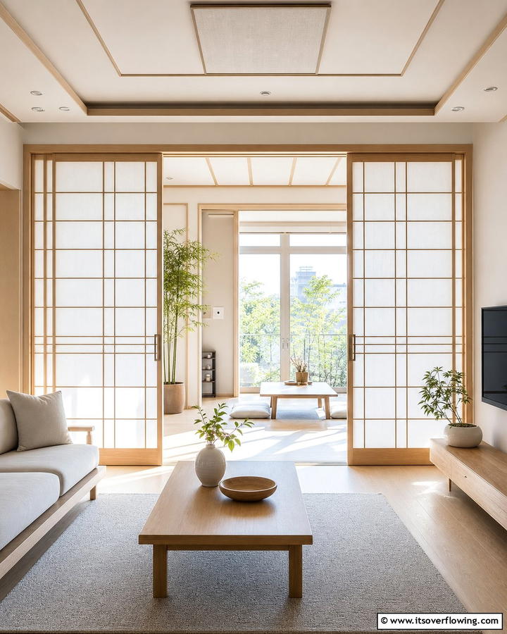 Shoji Screens for Partitioning - 20 Korean Living Room Ideas for a Minimalist Space