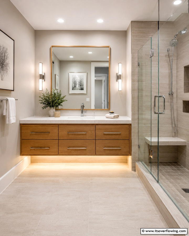 Shower Nook Transformation - 30 Basement Bathroom Ideas for Small and Functional Spaces
