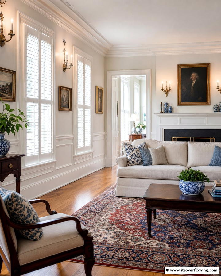 Shuttered Windows - 20 Colonial Living Room Ideas for a Classic and Timeless Look