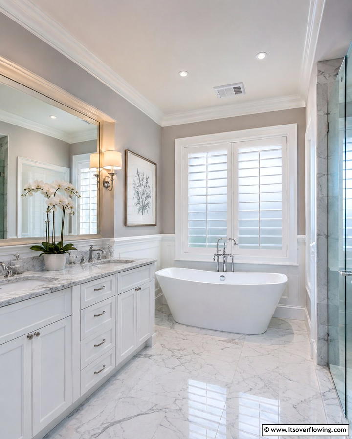 Shutters with Frosted Inserts for Dual Benefits - 25 Beautiful Bathroom Window Treatment Ideas for Privacy