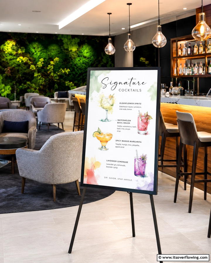 Signature Cocktail Bar Sign - 30 Creative Wedding Sign Ideas to Personalize Events