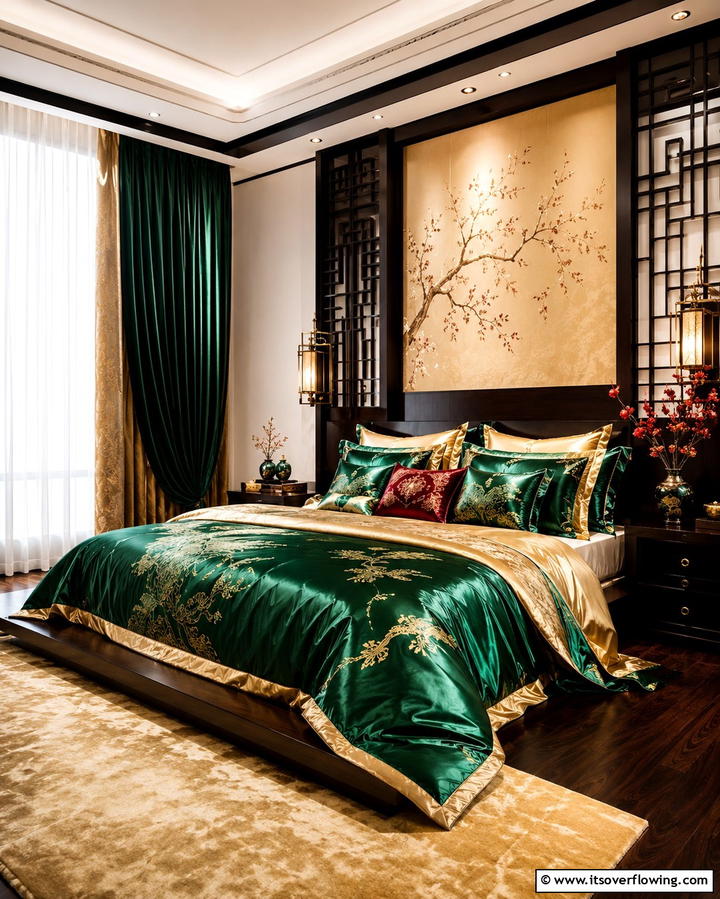 Silk and Satin Textiles - 25 Serene Asian Bedroom Ideas for a Peaceful Space