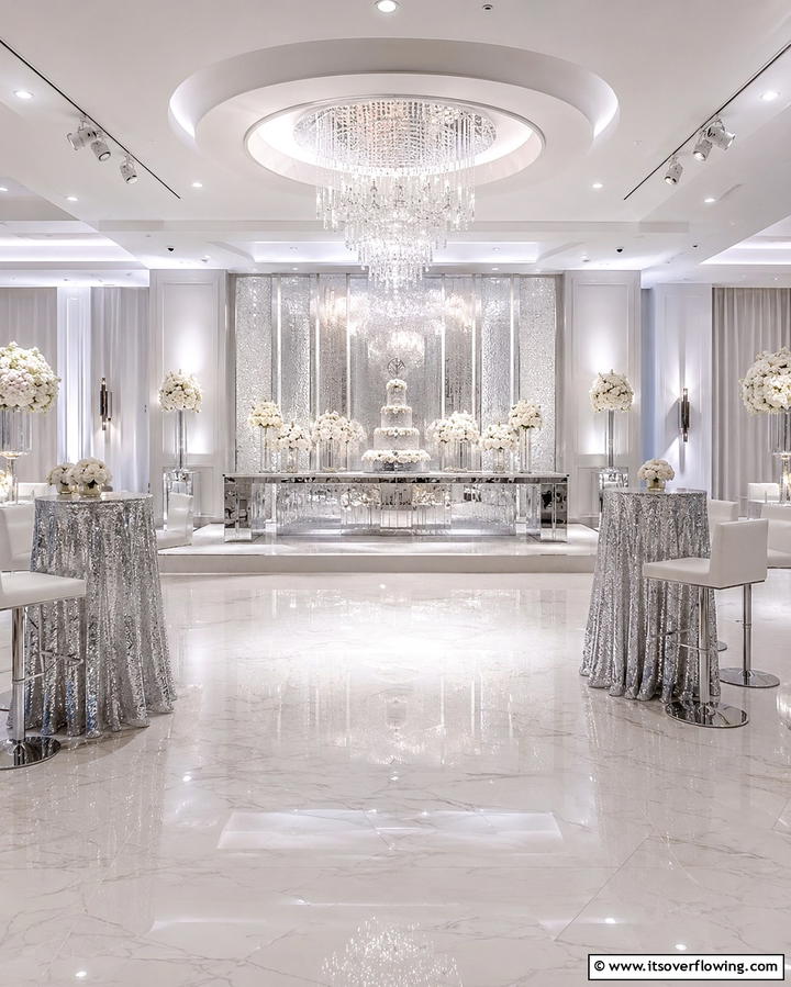 Silver Themed Cake Cutting - 30 Silver Anniversary Ideas for a 25th Wedding Celebration