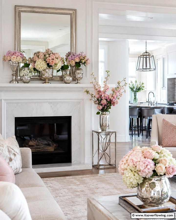 Silver Vases - 25 Silver Living Room Ideas for a Modern and Elegant Look