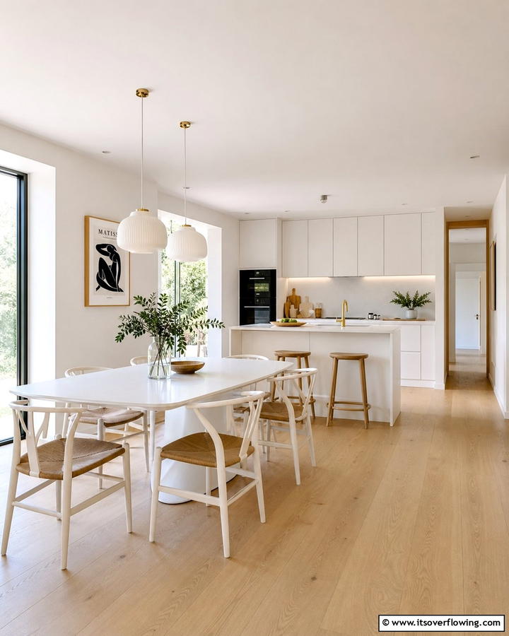 Simplified Dining Integration - 21 Minimalist Kitchen Ideas for Clean & Functional Spaces